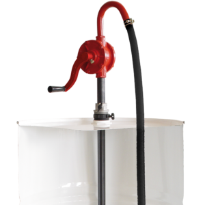 Gespasa BRM-88 manuell selvansugende rotasjonspumpe med justerbar M2" adapter og teleskopisk sugeledning, tilpasset 50- til 200-liters fat, for effektiv overføring av diesel og smøremidler.