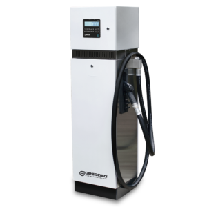 GESPASA Totem K dispenser med integrert kontroller, designet for sikker og kontrollert drivstoffoverføring i profesjonelle miljøer.